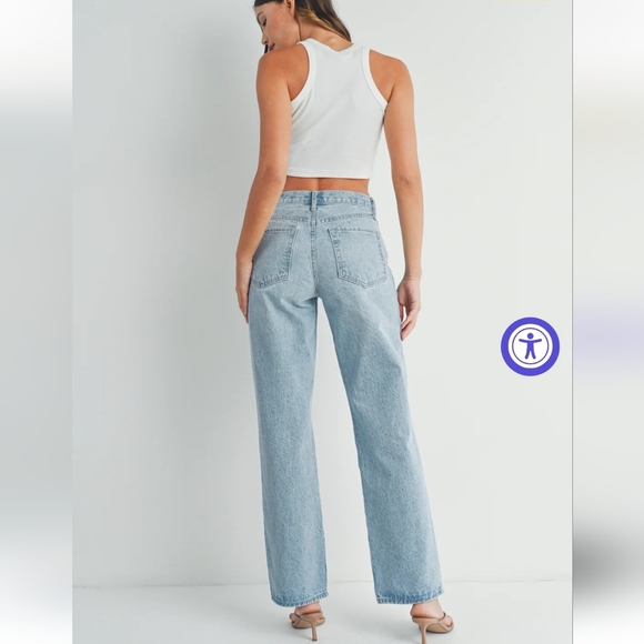 Just Black Denim Relaxed Waist Straight Denim - Picture 3 of 14